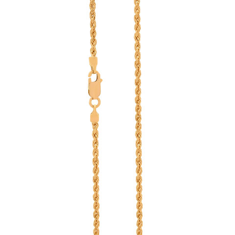 16'' Rope Yellow Gold 2.7MM