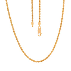 22K Gold Rope Chain Light 16 Inches