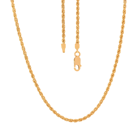 16'' Rope Yellow Gold 2.7MM