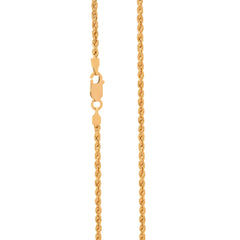 22K Gold Rope Chain Light 16 Inches