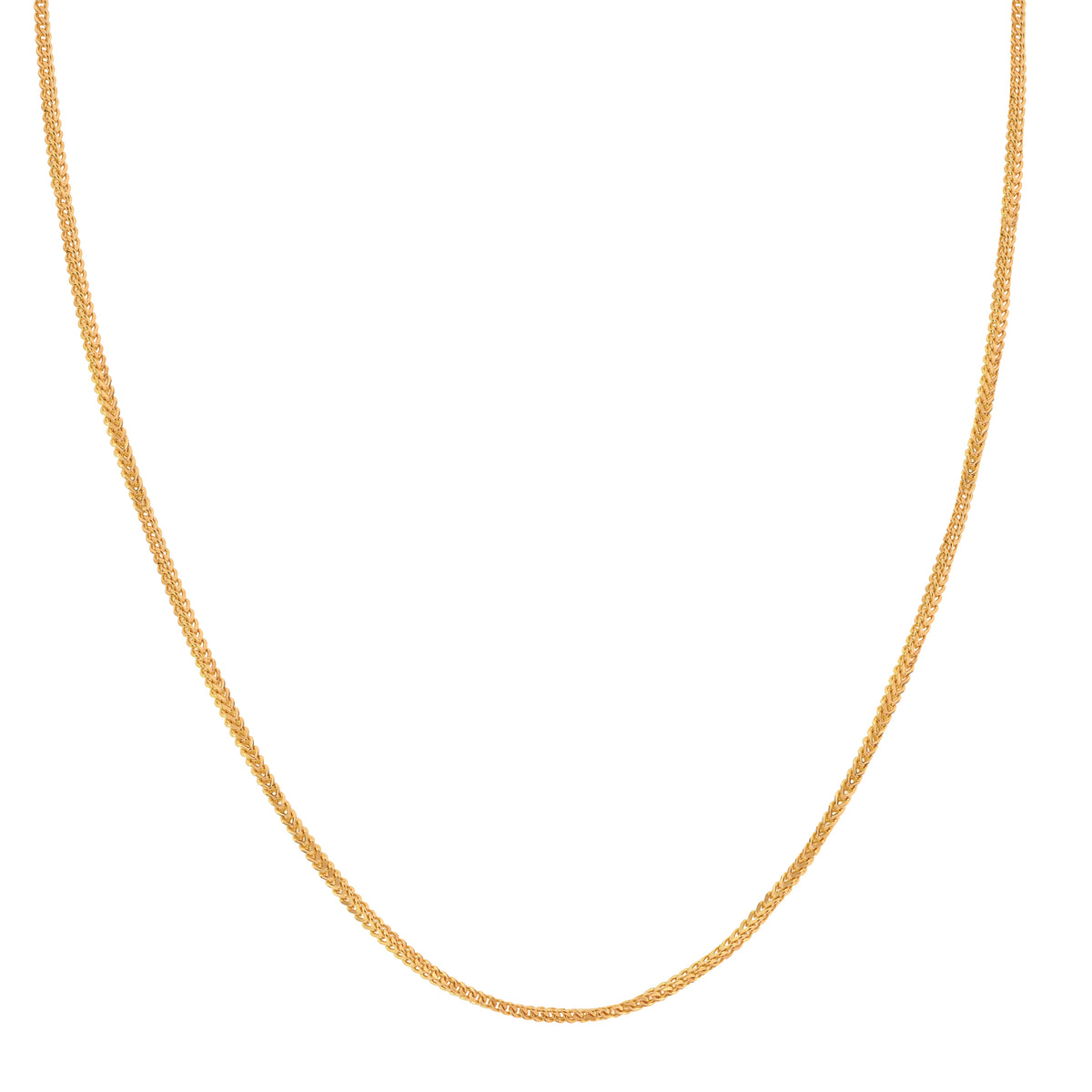 22K Gold Classic Foxtail Chain 20 Inches