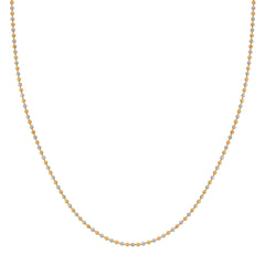 22K Gold 16 Inch Two-Tone Textured Bead Chain