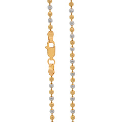 22K Gold 16 Inch Two-Tone Textured Bead Chain