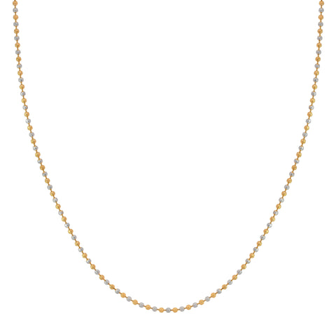 22'' Two Tone Gold Textured Bead Chain 1.92MM