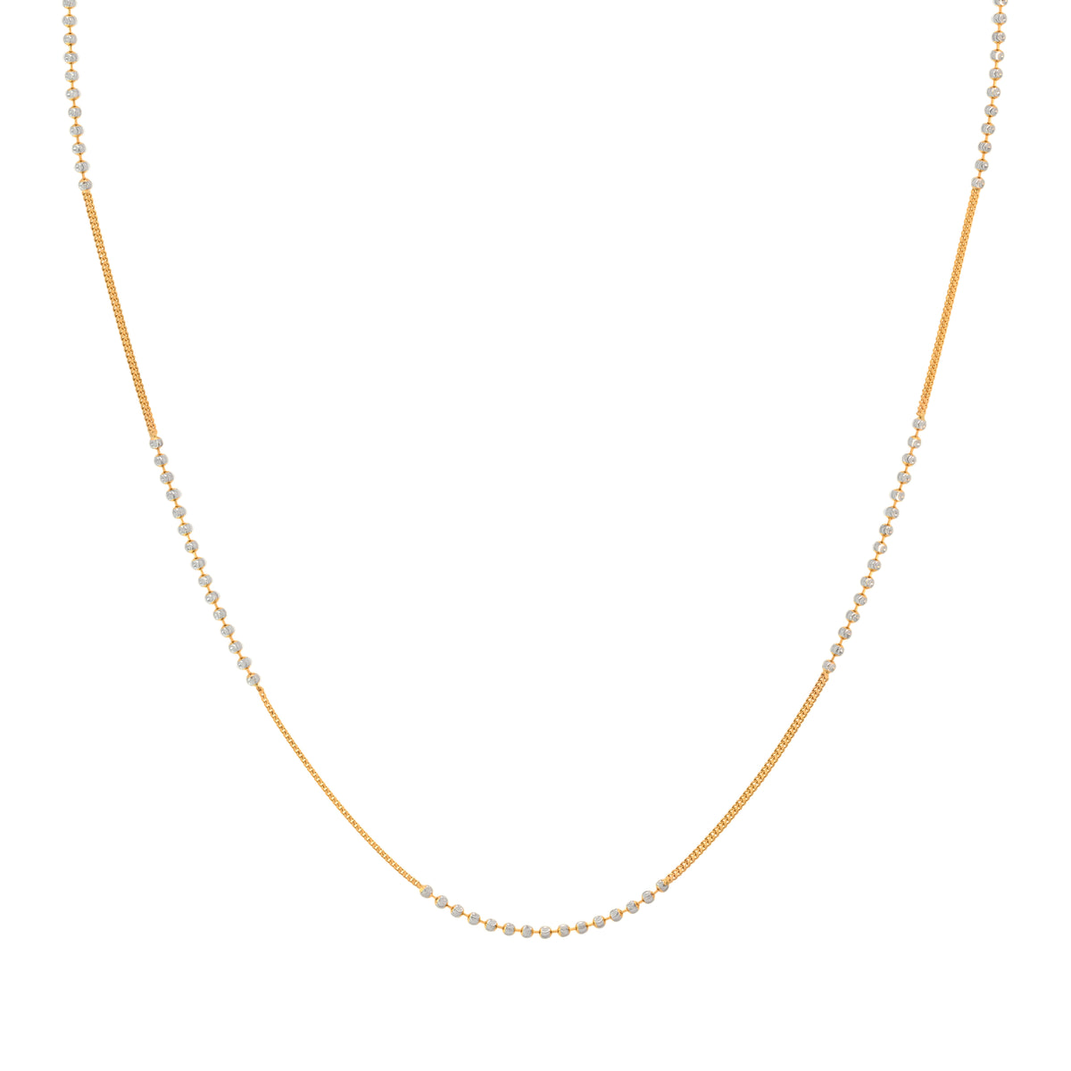 18'' Ball Bead Two Tone Gold 1.5MM