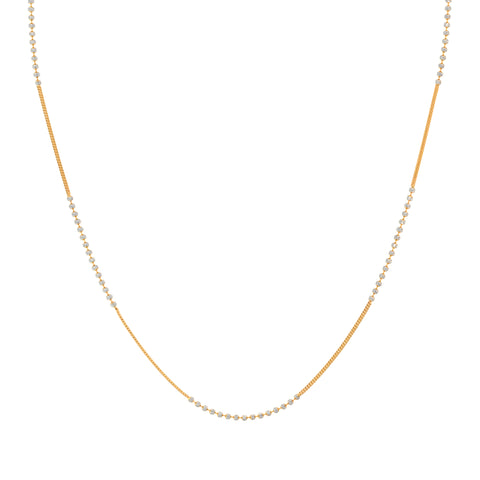 18'' Ball Bead Two Tone Gold 1.5MM