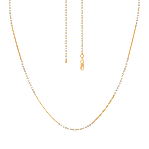 18'' Ball Bead Two Tone Gold 1.5MM