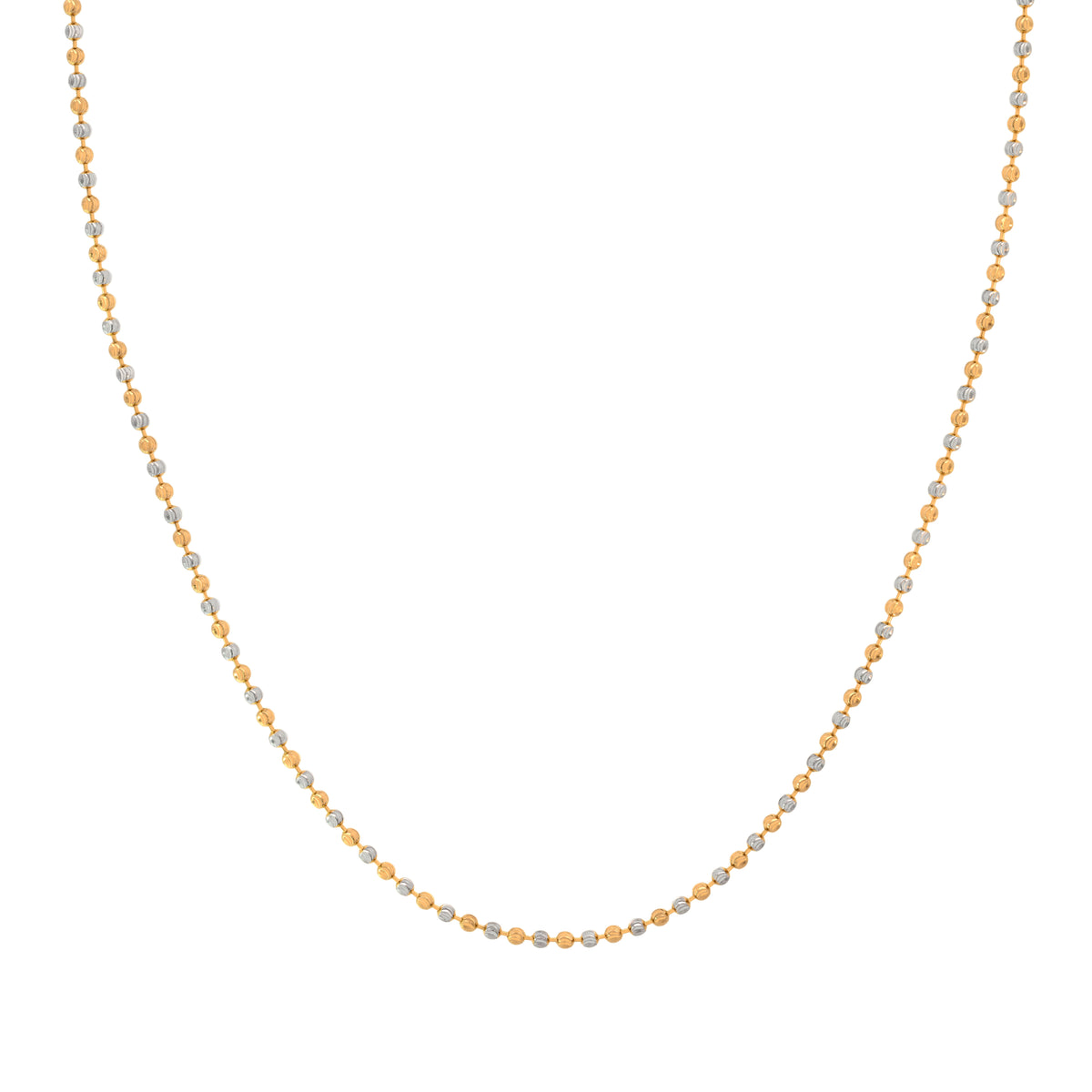 22'' Ball Bead Two Tone Gold 2.5MM