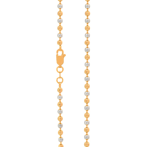 18'' Ball Bead Two Tone Gold 2MM