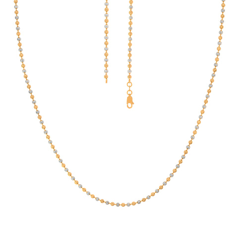 18'' Ball Bead Two Tone Gold 2MM