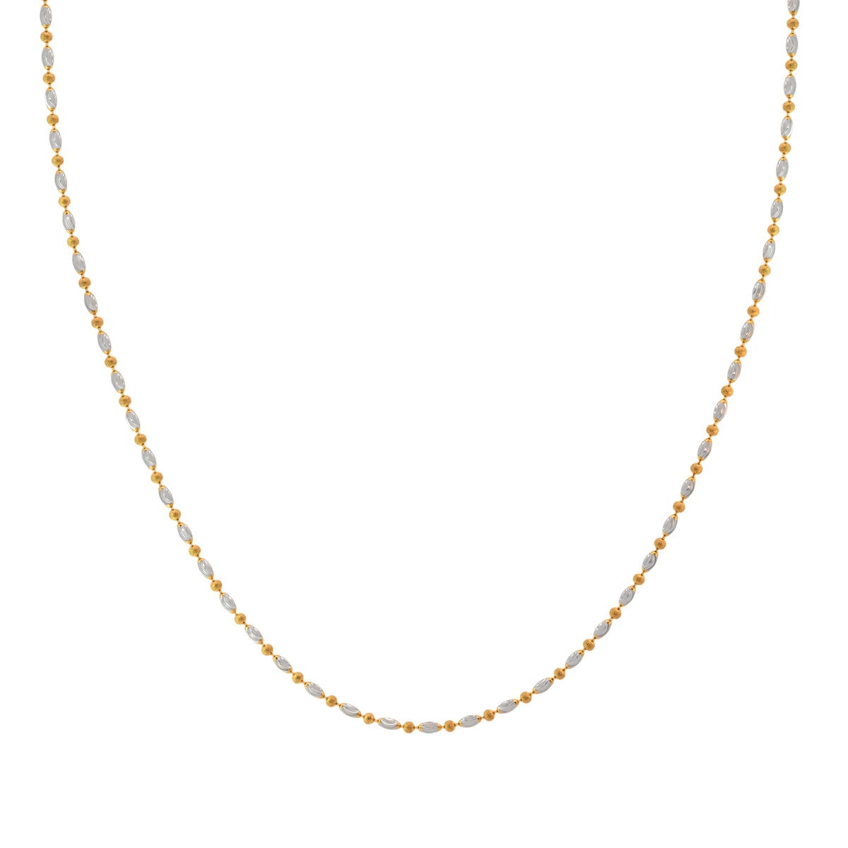 18'' Ball Bead Two Tone Gold 2MM