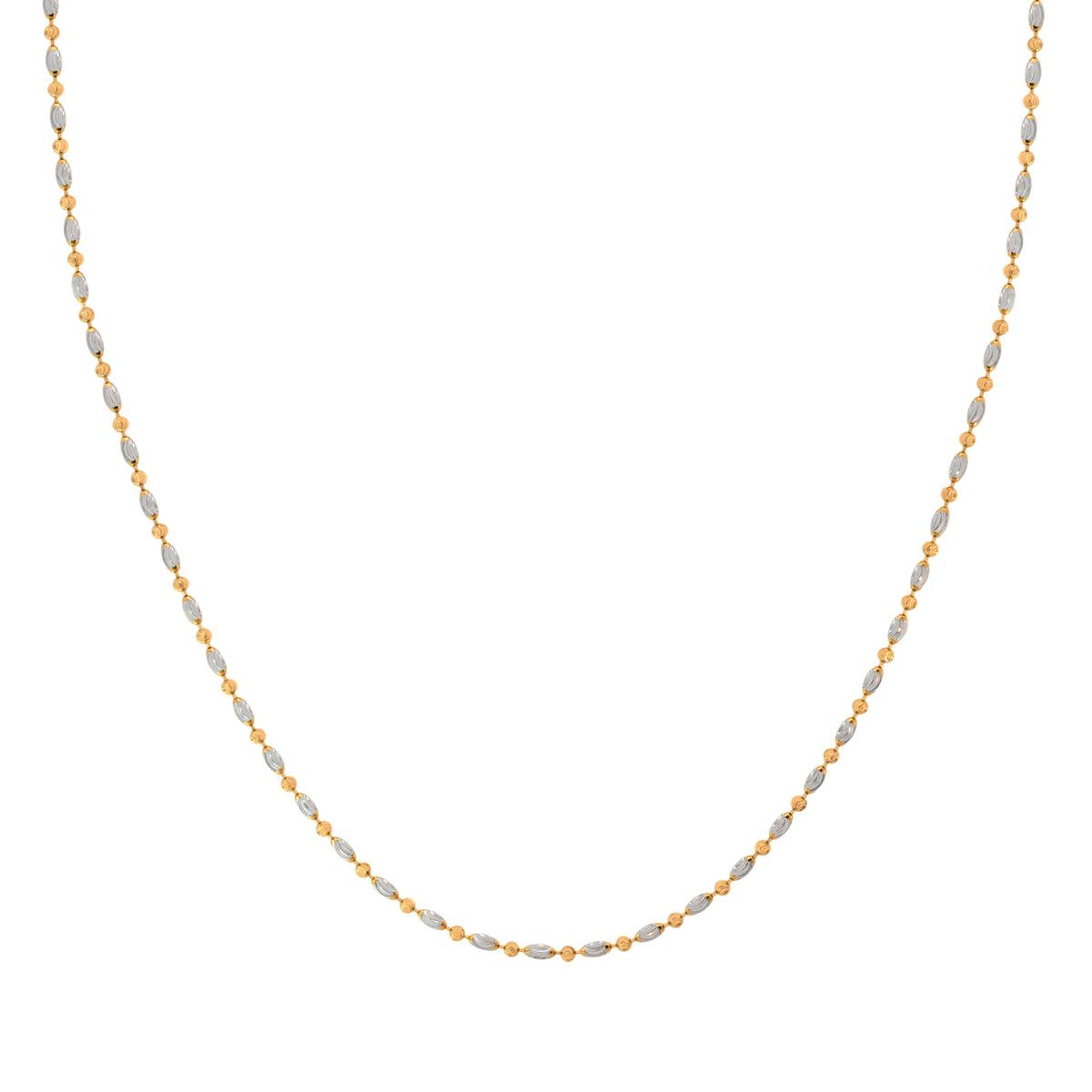 16'' Gold Two Tone Ball Bead Chain 2.43MM