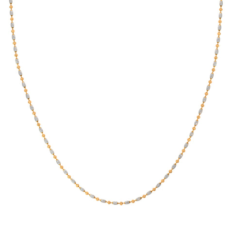 16'' Gold Two Tone Ball Bead Chain 2.43MM