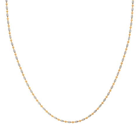 20'' Ball Bead Two Tone Gold 2MM