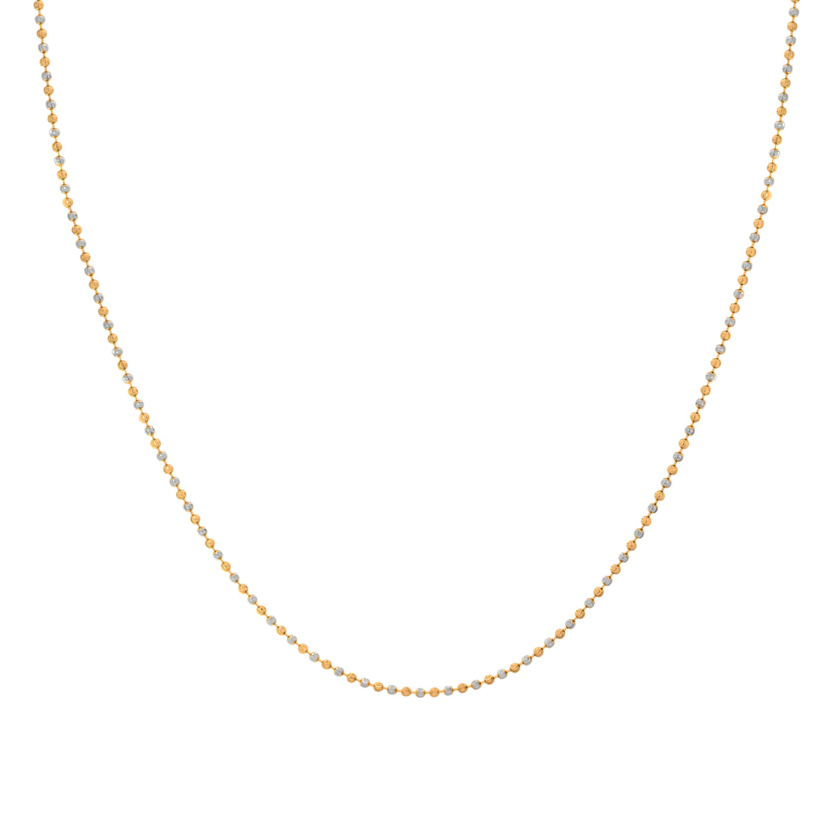 20'' Ball Bead Two Tone Gold 1.5MM