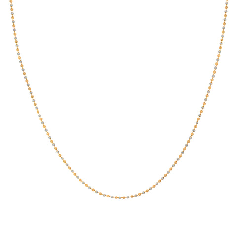 20'' Ball Bead Two Tone Gold 1.5MM