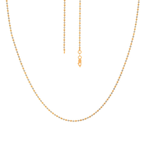 18'' Ball Bead Two Tone Gold 1.5MM