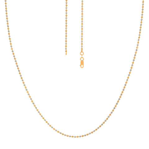 20'' Ball Bead Two Tone Gold 1.5MM