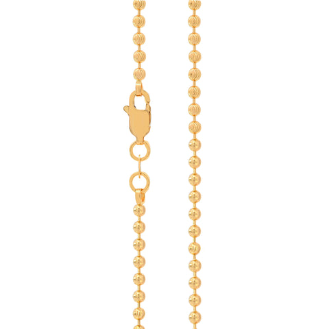 18'' Ball Bead Yellow Gold 2MM