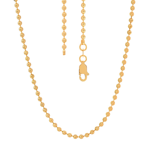 18'' Ball Bead Yellow Gold 2MM
