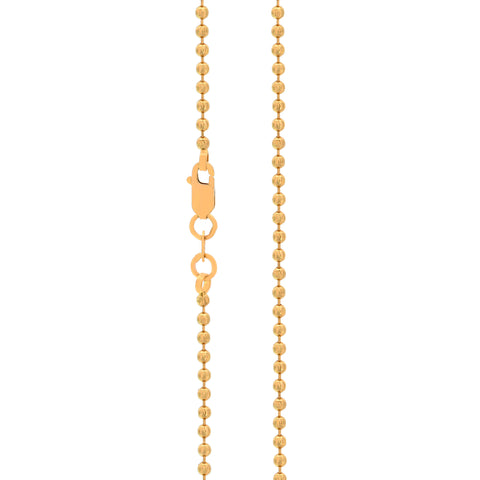 16'' Ball Bead Yellow Gold 1.5MM