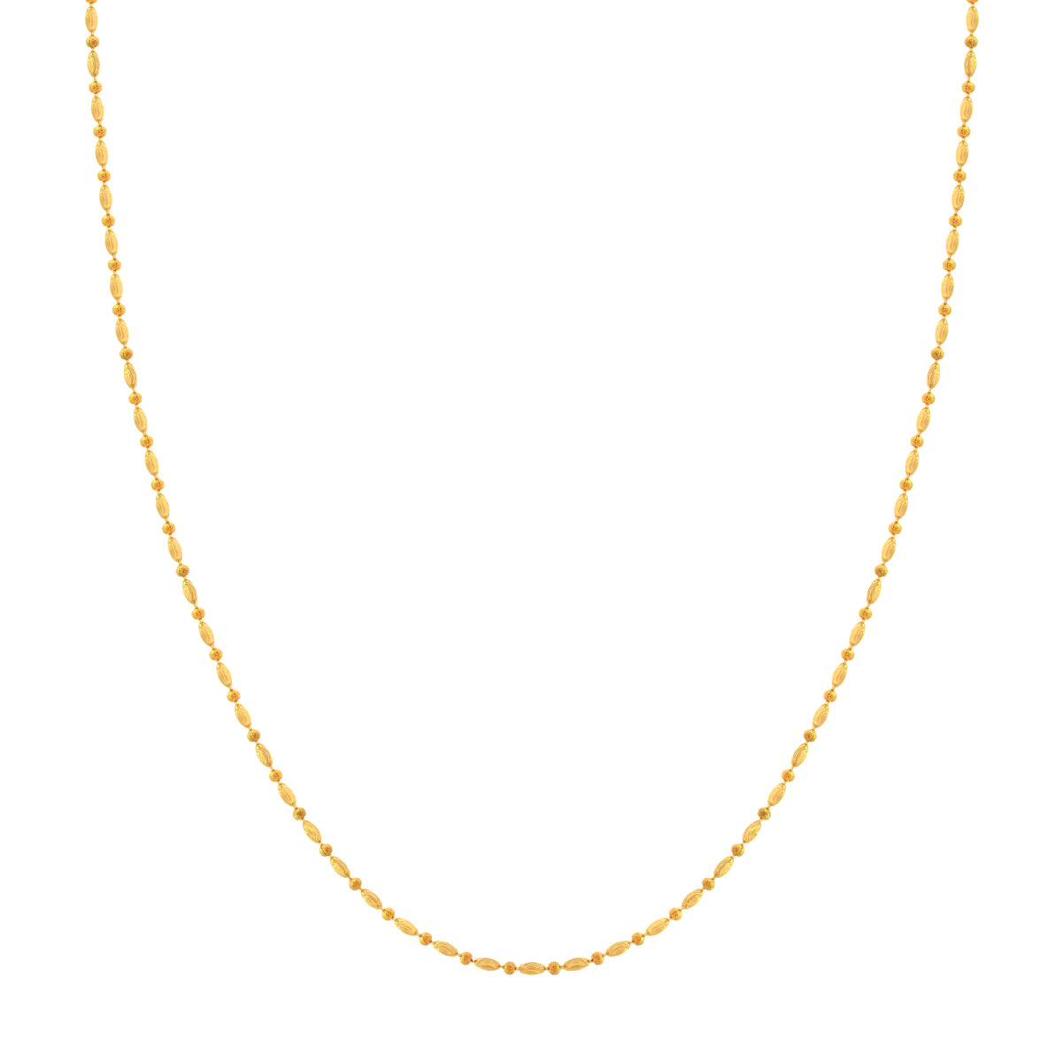 18'' Ball Bead Yellow Gold 2MM