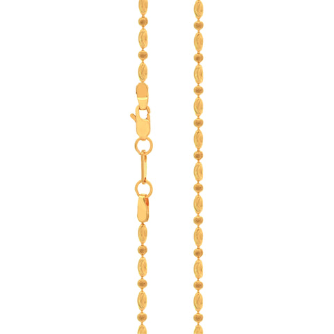 18'' Ball Bead Yellow Gold 2MM