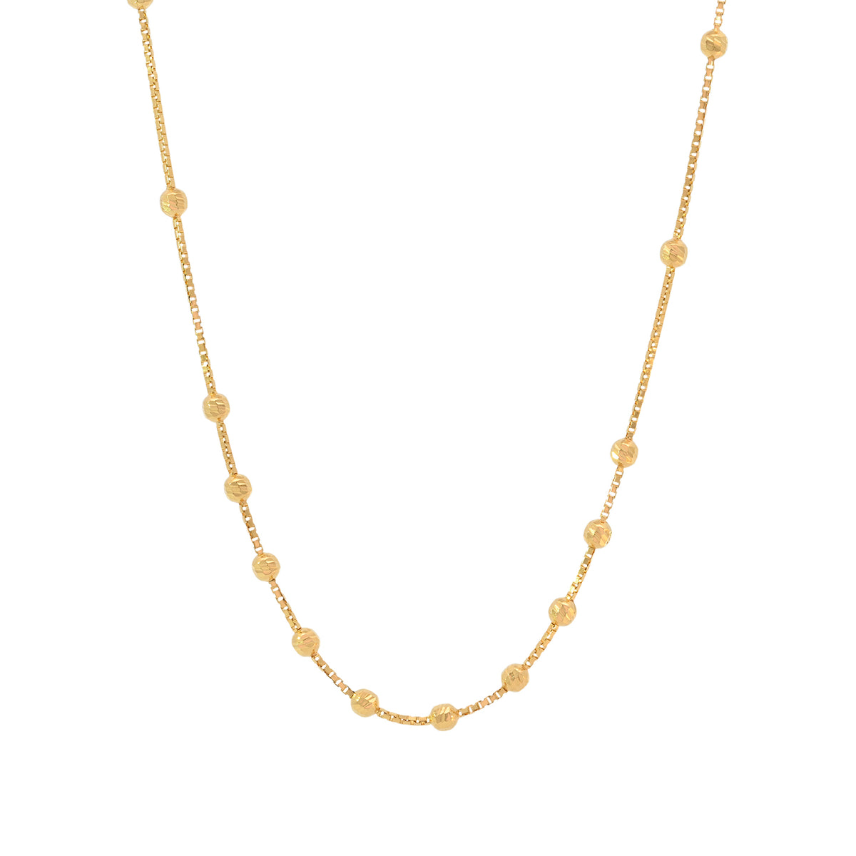 22'' Ball Bead Yellow Gold 1.5MM