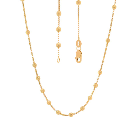 18'' Ball Bead Yellow Gold 1.5MM