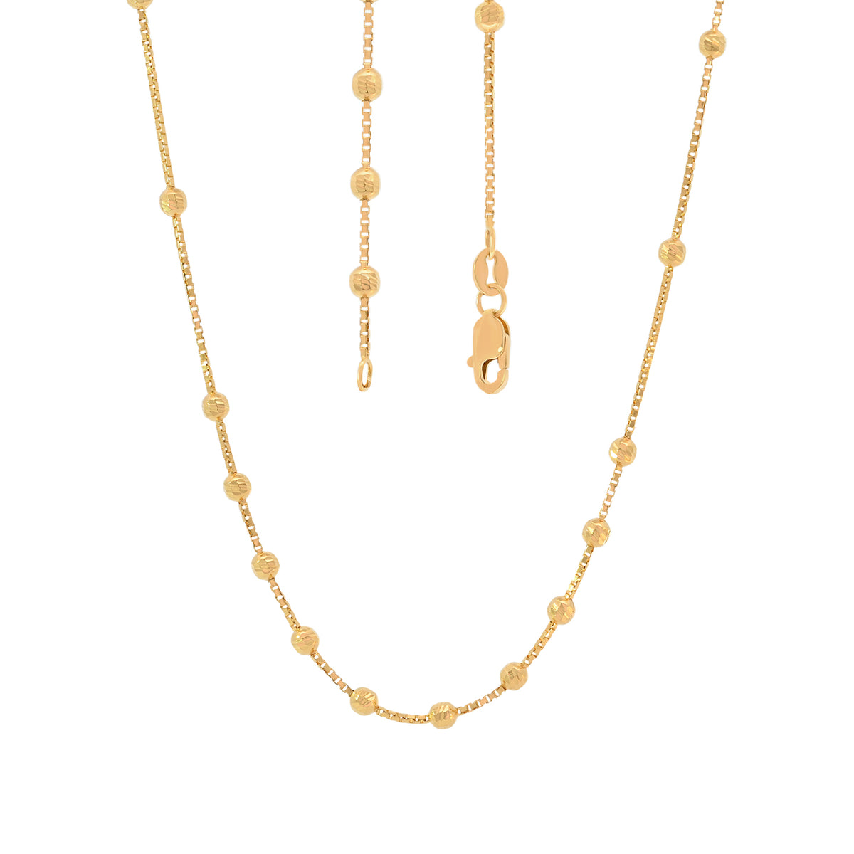 16'' Ball Bead Yellow Gold 1.5MM