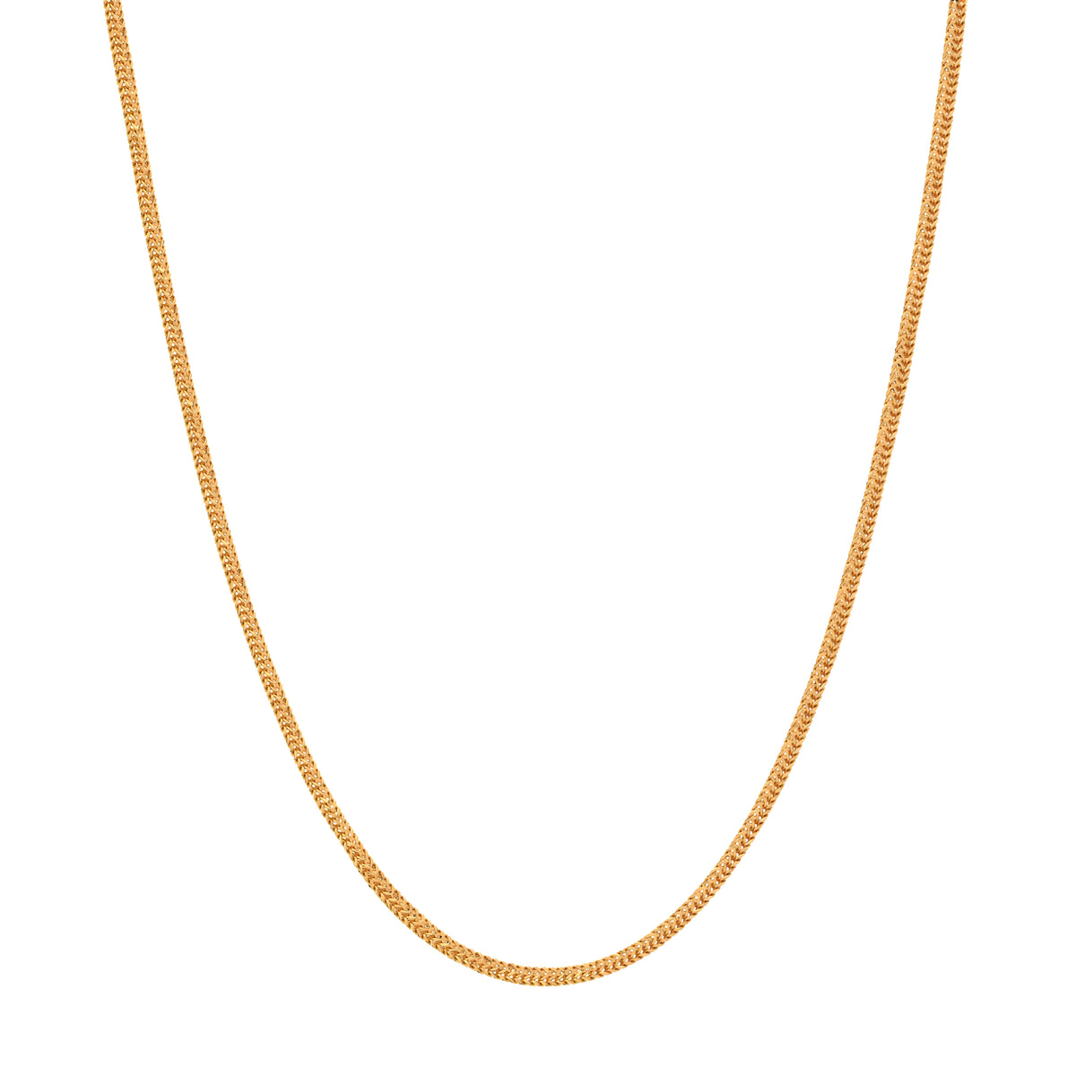 18''  Yellow Gold Flat Chain 1MM