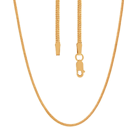 16''  Yellow Gold Flat Chain 1MM