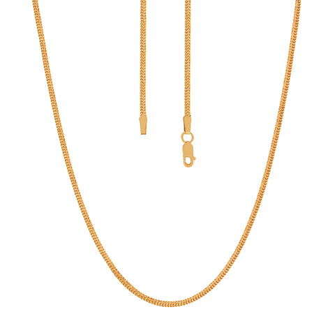 18''  Yellow Gold Flat Chain 1MM
