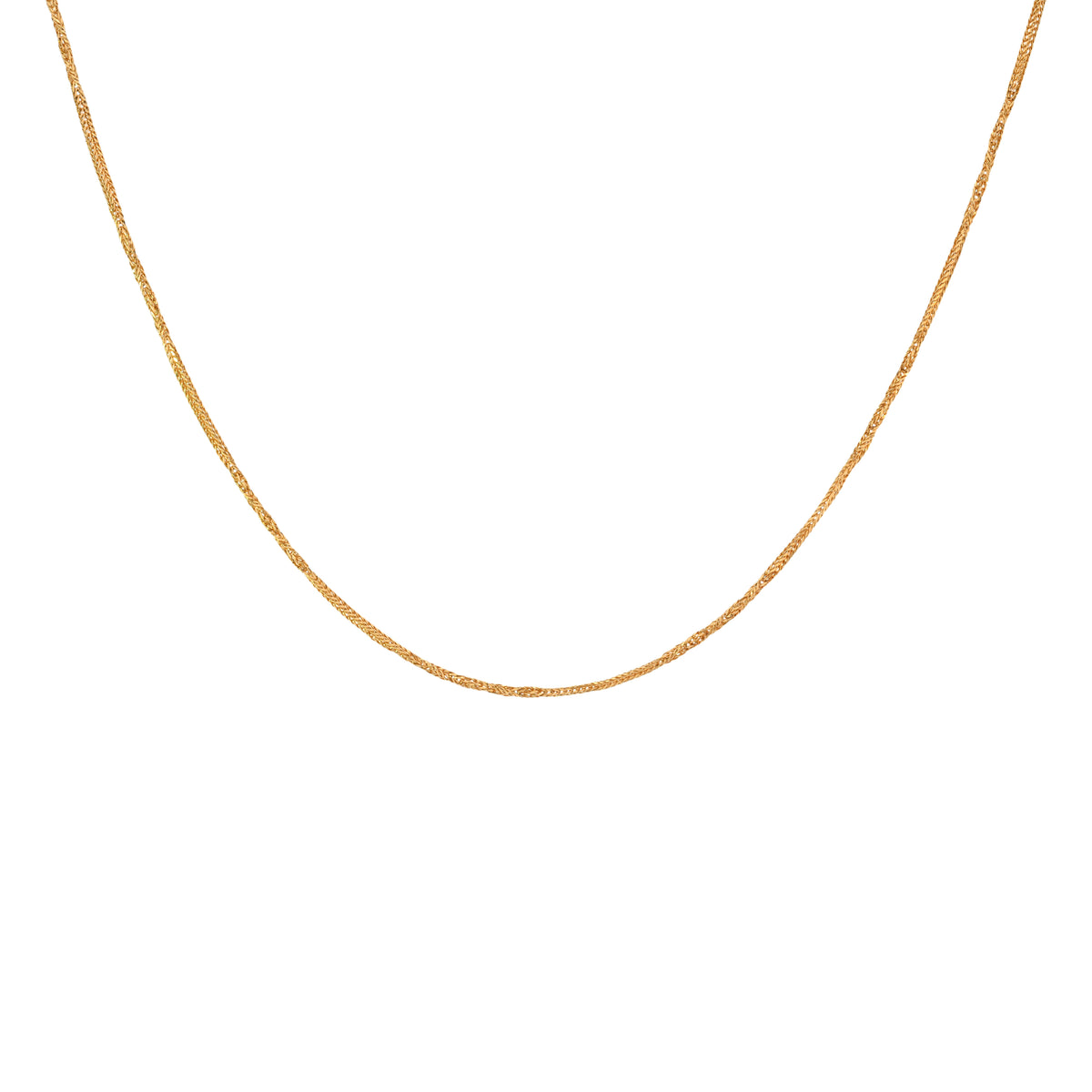 22K Yellow Gold Small Fancy fox Chain