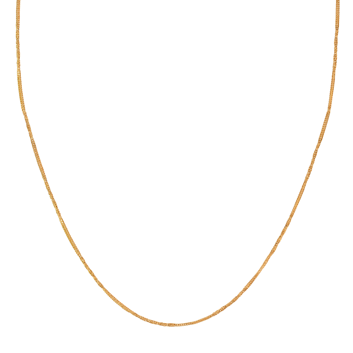 22K Yellow Gold Small Fancy fox Chain