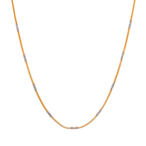 22k Two Tone Gold Fox Chain With Stick measuring 1.5mm width x 18 inch length