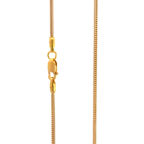 22k Two Tone Gold Round Fox Chain measuring 1.5mm width x 18 inch length