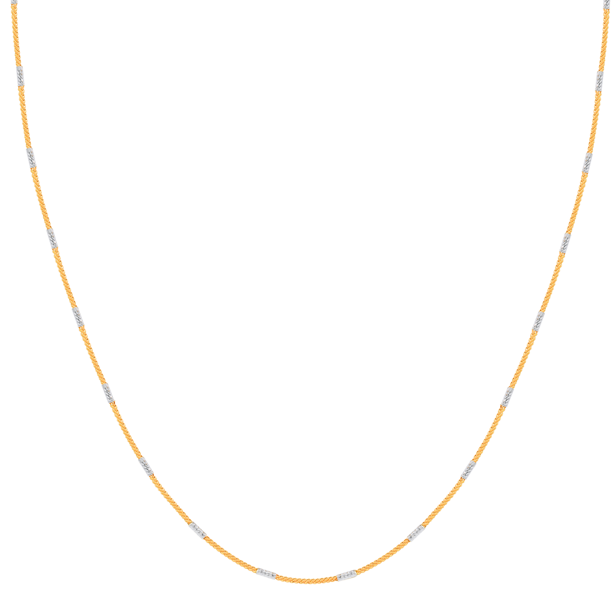 22k Two Tone Gold Fox Chain With Stick measuring 1.5mm width x 16 inch length