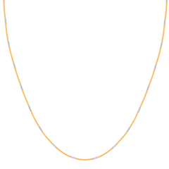 22k Two Tone Gold Fox Chain With Stick measuring 1.5mm width x 16 inch length