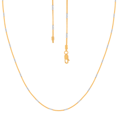 22k Two Tone Gold Fox Chain With Stick measuring 1.5mm width x 16 inch length