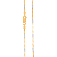 22k Two Tone Gold Fox Chain With Stick measuring 1.5mm width x 16 inch length