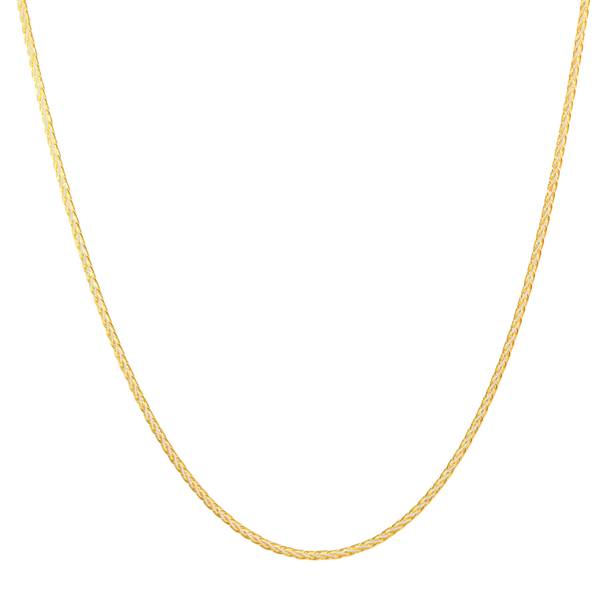 20'' Two Tone Gold Wheat Spiga Chain  1.15MM