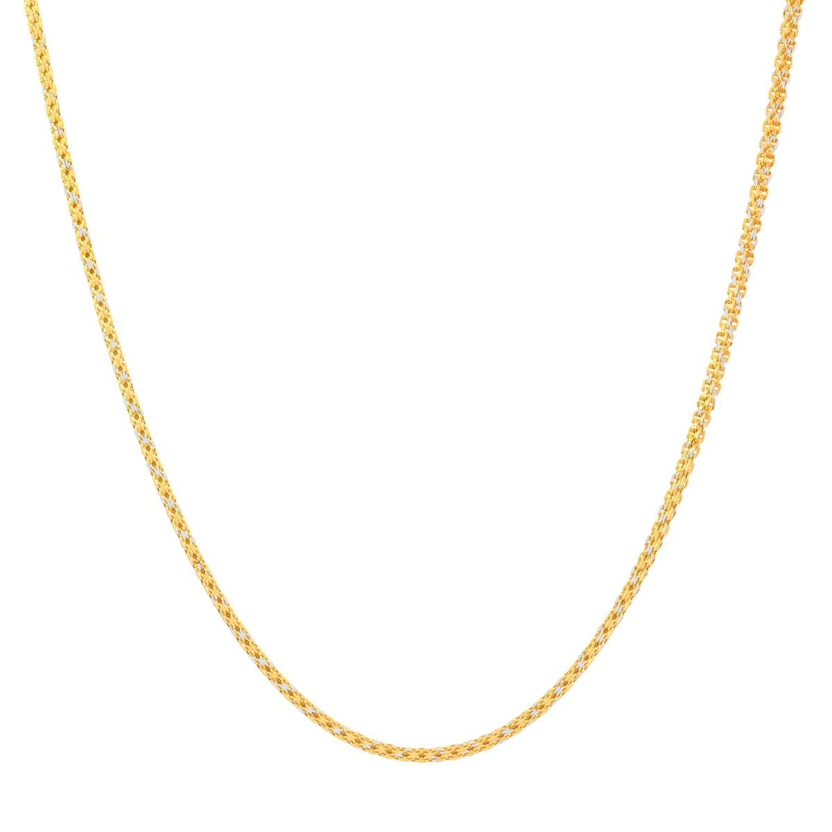 18'' Two Tone Fancy Gold Chain 1.5MM