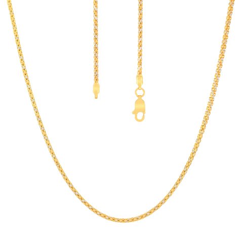 18'' Two Tone Fancy Gold Chain 1.5MM