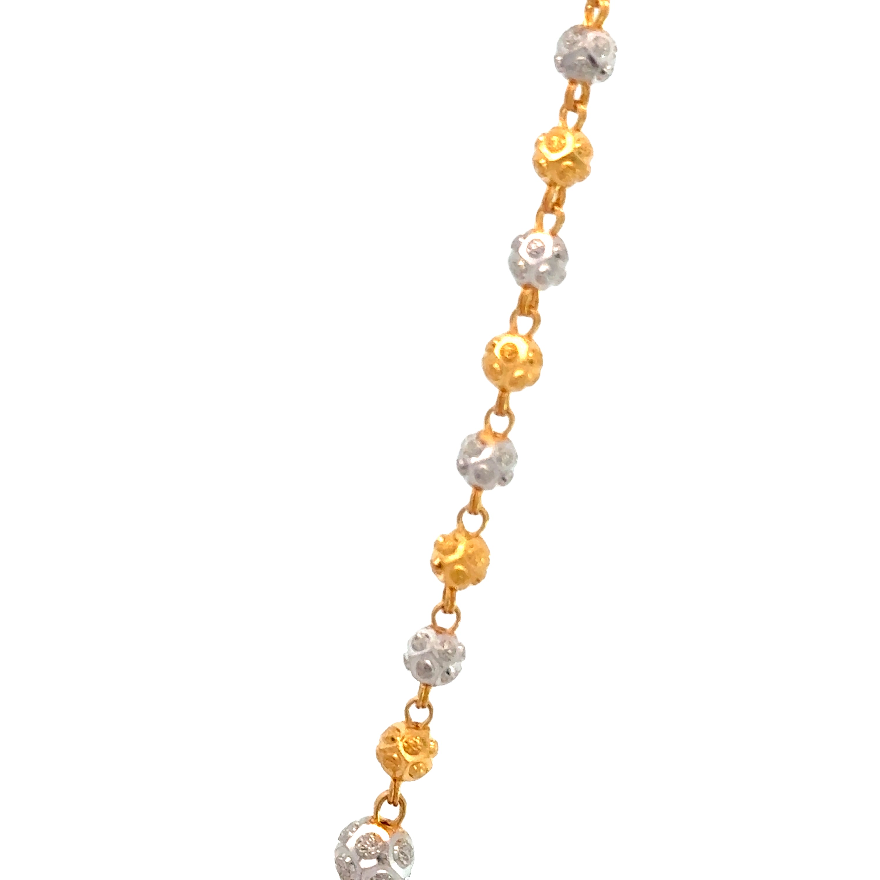 22k Two Tone Gold Graduated Ball Chain measuring 45357mm width x 16 inch length