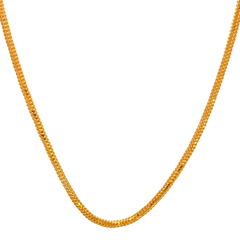 22k Two Tone Gold Round Fox Chain measuring 1.8mm width x 18 inch length