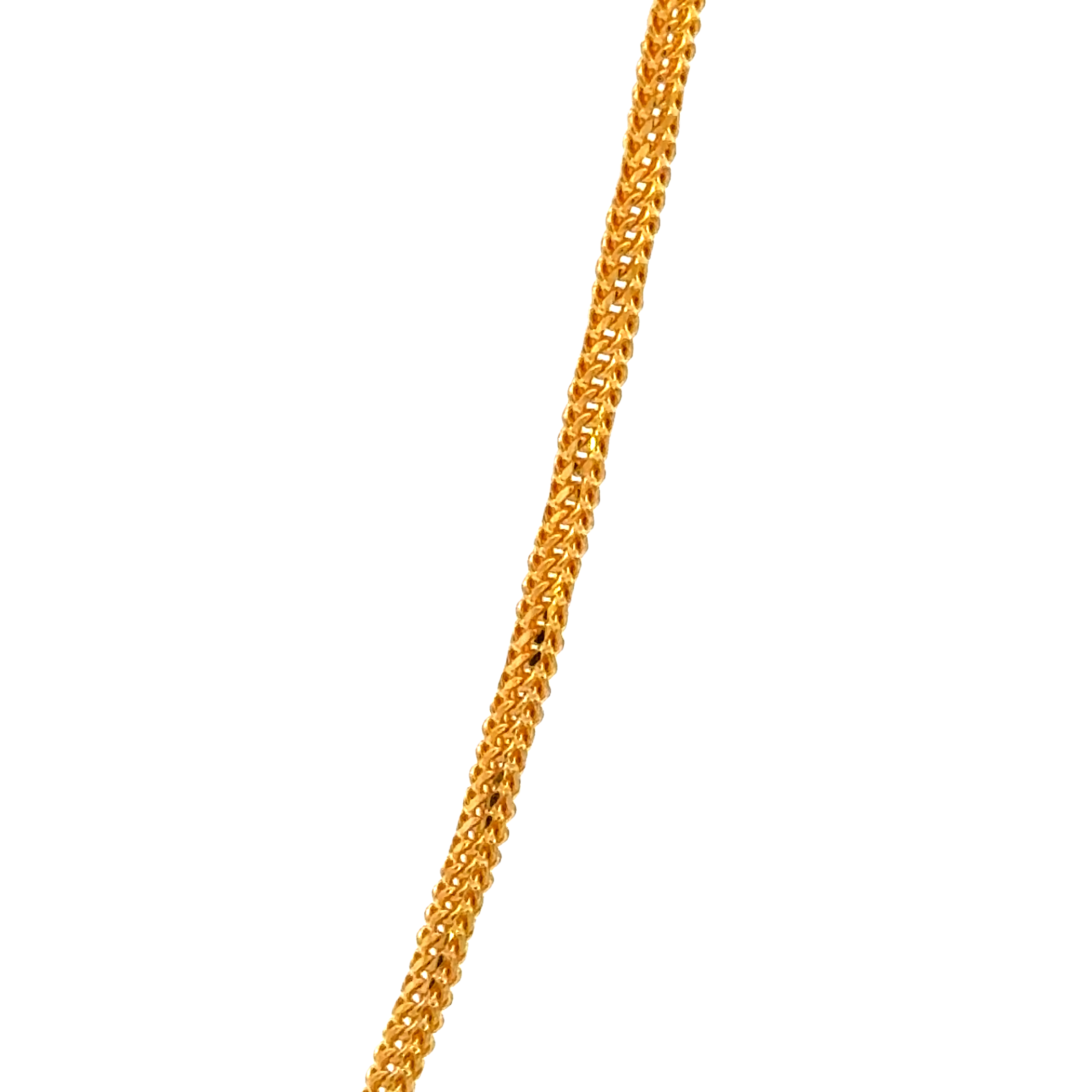 22k Two Tone Gold Round Fox Chain measuring 1.8mm width x 20 inch length