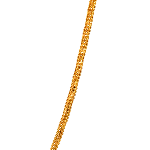 22k Two Tone Gold Round Fox Chain measuring 1.8mm width x 18 inch length