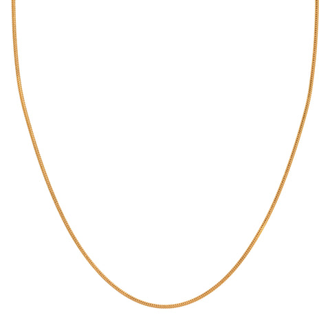 22k Yellow Gold Round Fox Chain measuring 1.5mm width x 14 inch length