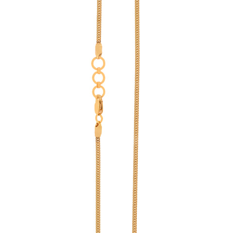 22k Yellow Gold Round Fox Chain measuring 1.5mm width x 14 inch length